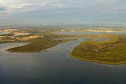 Aerial view of Towra Point Nature Reserve