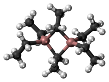 Kugel-Stab-Modell des Triethylaluminium-Dimer-Moleküls