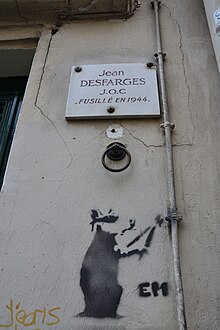 Plaque commémorative en l'honneur de Jean Desfarges à Paris.