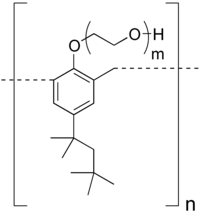 Structural formula of the repeating unit of Tyloxapol