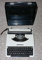 A student's portable underwood 255 manufactured circa 1977 in Japan