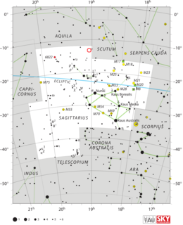 V1059 Sagittarii Nova seen in 1898 in the constellation Sagittarius