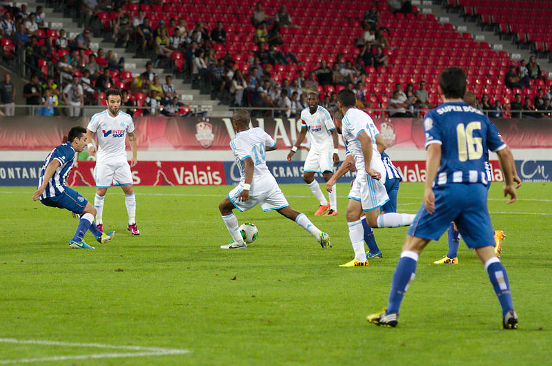 File:Valais Cup 2013 - OM-FC Porto 13-07-2013 - Herrera, Mathieu Valbuena, André Ayew, Dimitri Payet, Castro.jpg