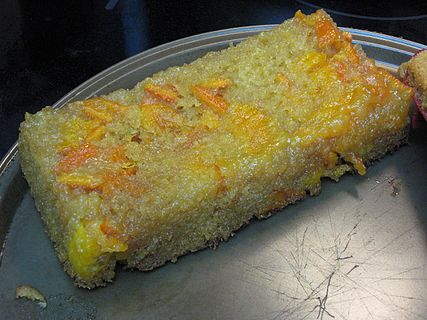 A slice of vanilla clementine cake