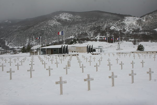 The cemetery and memorial in Vassieux-en-Vercors where, in July 1944, German Wehrmacht forces executed more than 200 people, in reprisal for the Maqui