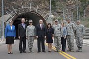 Vice President Pence and Secretary of the Air Force Heather Wilson visit the Cheyenne Mountain Air Force Station Vice President Mike Pence and Secretary of the Air Force Heather Wilson visit Cheyenne Mountain AFS 170623-F-SO188-2059.jpg