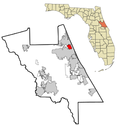 Volusia County Florida Incorporated and Unincorporated areas Holly Hill Highlighted.svg