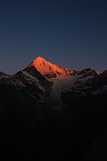 Weisshorn i Bishorn z tarasu