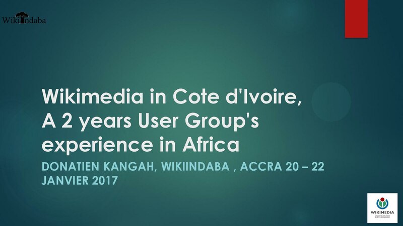 File:Wikimedia in Cote d'Ivoire, A 2 years User Group's experience in Africa.pdf