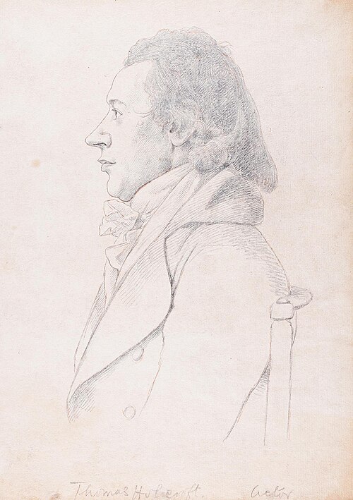 'Thomas Holcroft' - William Daniell after George Dance the Younger, chalk and pencil drawing