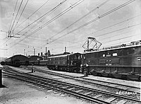 Wilsonovo nádraží - elektrifikace, (červenec 1928)