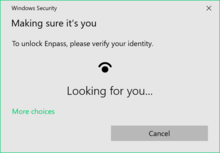 Windows Hello unlock prompt while using Enpass (a password manager) Windows Hello in Enpass.png