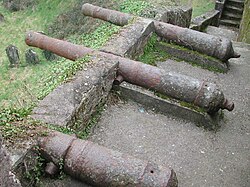 Remains of a battery of English cannon at Youghal, County Cork Youghal Battery.JPG