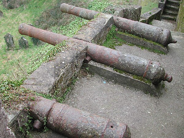 Remains of a battery of English cannon at Youghal, County Cork