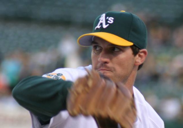 Zito throwing a pitch