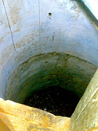 Das Massaker am Märtyrerbrunnen von Jallianwala Bagh in Jallianwala Bagh.  120 Leichen wurden laut Inschrift aus diesem Brunnen geborgen.[88]