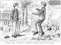 Herbert Pocket provoque PIp à un match de boxe dans le jardin de Satis House, par F. A. Fraser.