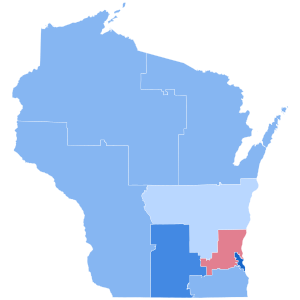 2008 US Presidential election in Wisconsin by congressional district.svg