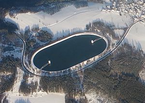 Aerial view of the Eggberg basin