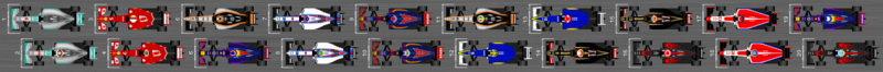 Diagram van de startopstelling voor de Braziliaanse Grand Prix van 2015