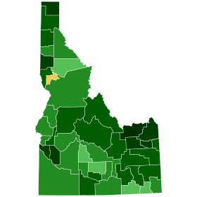 2016 Idaho Democratic Presidential Caucuses election by county.svg