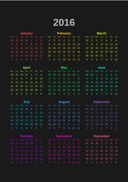 File:2016 color calendar.svg