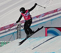 Wilma Johansson bij de slopestyle-competitie