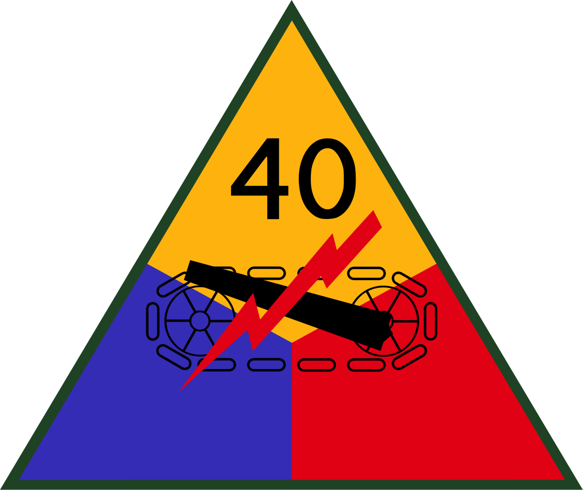 e0133 Korean War US Army Armored Tank Battalion Triangle patch 40th  R8E 