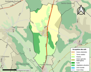 Kolorowa mapa przedstawiająca użytkowanie gruntów.