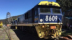 Former New South Wales 86 class locomotive at Lithgow waiting to be scrapped.