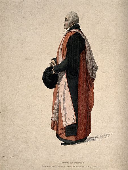 File:A doctor of physic in his ceremonial congregation robes at O Wellcome V0016006.jpg