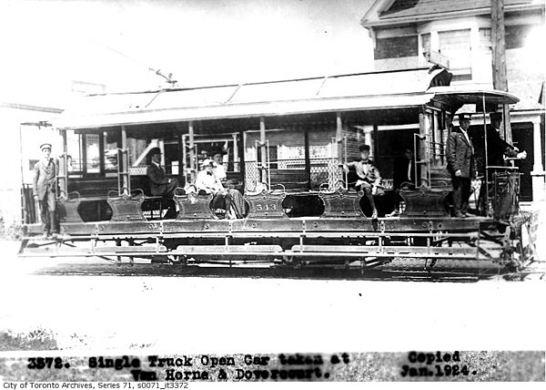 Single-truck open car on Dovercourt route, 1899