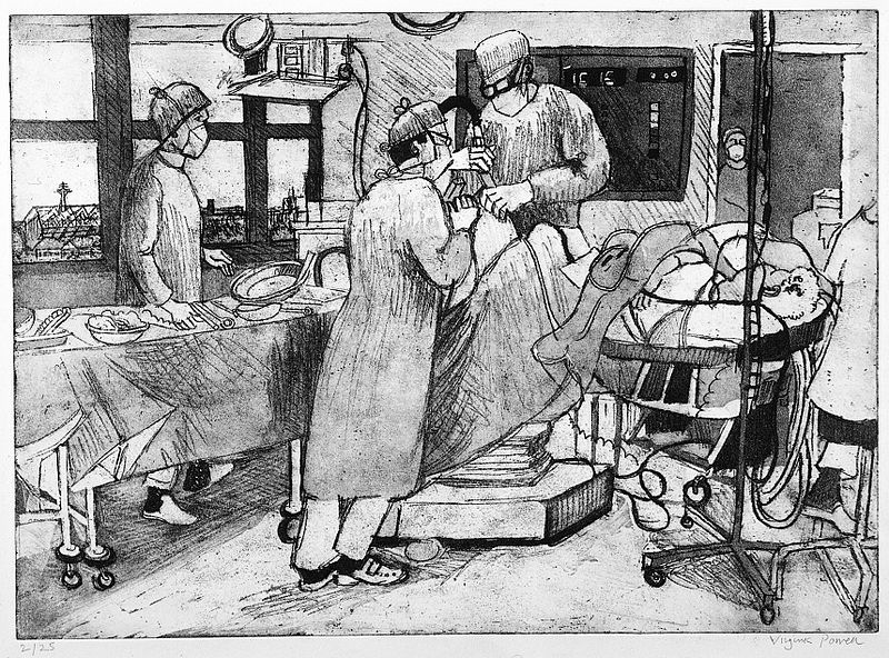 File:A surgical operation on the knee of an elderly woman. Soft-g Wellcome L0028357.jpg