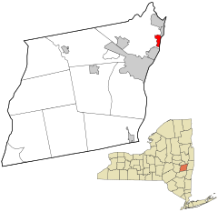 Albany County New York incorporated and unincorporated areas Watervliet highlighted.svg