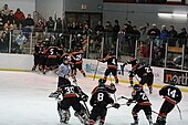 The Amherst High School hockey team Amherst High School hockey team vs. Kenmore East, May 2011.jpg