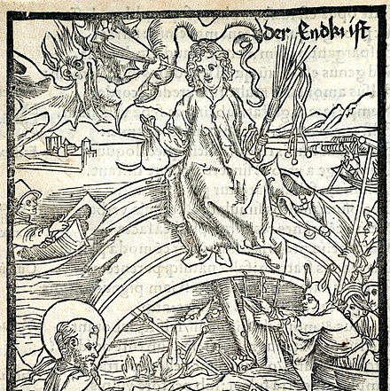 Woodcut showing the Antichrist, 1498