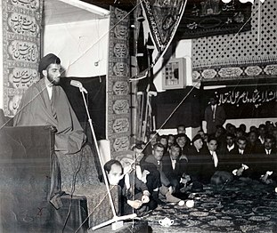 Pishvai in 1964, giving his first lecture in the Grand Mosque of Bandar-e Anzali