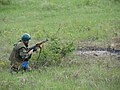 Romanian soldier during a military exercise of the 191th Infantry Battalion.