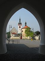 Santuaren eliza, Stará Boleslav udalerrian, bere hilketa jazo zen lekuan.