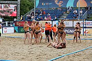 Deutsch: Beachhandball Europameisterschaften 2019 (Beach handball Euro); Tag 6: 7. Juli 2019 – Spiel um Platz Drei, Frauen, Kroatien-Niederlande 0:2 (14:23, 20:22) English: Beach handball Euro; Day 6: 7 July 2019 – Women's Bronze Medal Match – Croatia-Netherlands 0:2 (14:23, 20:22)