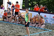 Deutsch: Beachhandball Europameisterschaften 2019 (Beach handball Euro); Tag 4: 5. Juli 2019 – Frauen, Viertelfinale, Niederlande-Griechenland 2:1 (25:12, 18:24, 7:6) English: Beach handball Euro; Day 4: 5 July 2019 – Quarter Final Women – Netherlands-Greece 2:1 (25:12, 18:24, 7:6)