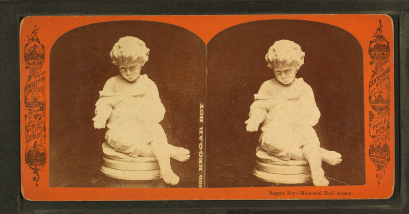 File:Beggar boy, Memorial Hall, Annex. (Italian sculpture), from Robert N. Dennis collection of stereoscopic views.png