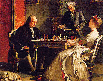 Benjamin Franklin jugando al ajedrez.jpg