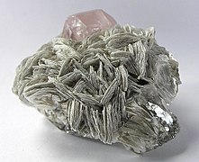 Muscovite with beryl (var. morganite) from Paprok, Afghanistan