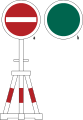 Bild 57 Zeichen zur Leitung des Verkehrs bei halbseitiger Straßensperrung
