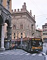 East end of Via Rizzoli - with trolleybus / filobus
