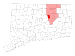 Location within Tolland County, کنیکٹیکٹ