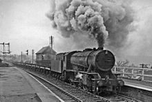 Steam train on the Cleveland Railway at Brotton, April 1961 Brotton 1 railway station geograph-2143704.jpg