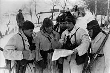 Anti-partisan operation, March 1943 Bundesarchiv Bild 183-B23740, Lettland, Freijager im Einsatz gegen Partisanen.jpg
