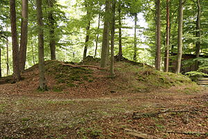 Burgstall Breitenthal - Ansicht der Turmruine (August 2012)